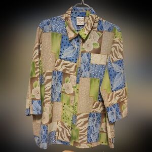 Allison Daley Multicolor Patchwork Blouse